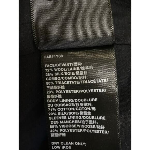 Lafayette 148 Flora Bloom Wool Silk Blazer US 8 Jacquard Suit Jacket Black Tie - Picture 12 of 16